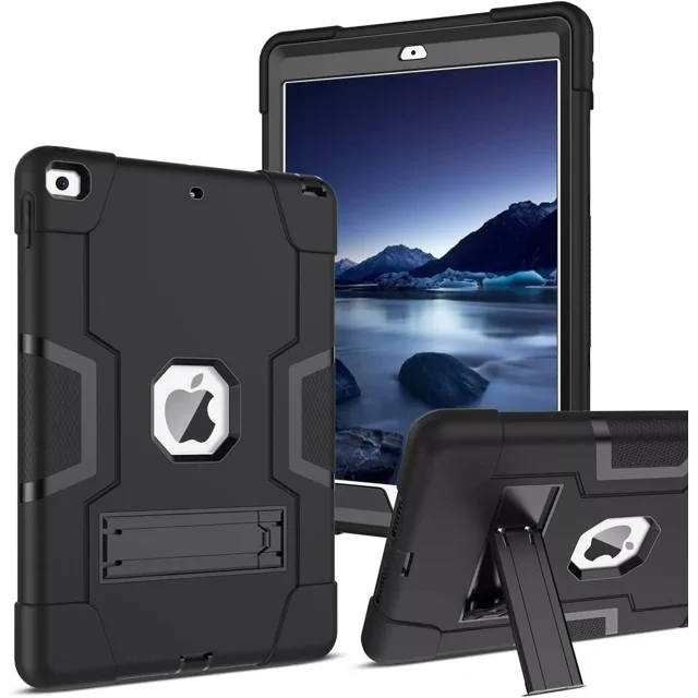 SuperShield iPad 10th Generation Case 10.9 Inch 2022 with Built-in 3 in 1 Kickstand Pencil Holder, Silicone Back Shell Protective Cover Case for iPad 10th Gen - Black