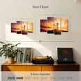 thumbnail image 3 of Elephant Stock Hilltop Cross Sunset Wall Art - Horizontal Multi Panel Canvas - Living Room Wall Decor - Religion And Spirituality Multi Panel - Brown And Orange Decor - 30" x 18", 3 of 4