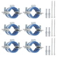 thumbnail image 1 of Uxcell 6 Pcs 0.9-1.1 pulgadas Soporte de tubo de anillo dividido ajustable de alta resistencia, plata/azul, 1 of 5