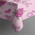 thumbnail image 3 of Pink Breast Cancer and Pioneer Flower Rectangle Tablecloth 60"x84",Waterproof Polyester Rectangle Table Cloth, Wipeable Spillproof Polyester Tablecloth for Dining, Camping, Indoor and Outdoor, 3 of 5