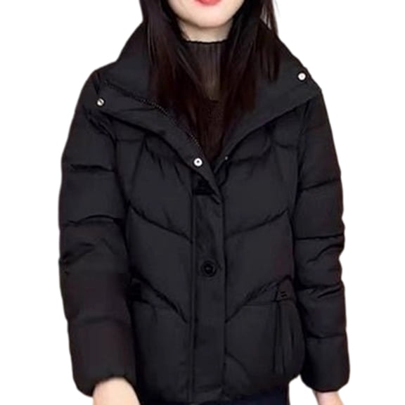 hoksml Winter Short Down Coat for Women, Casual Oversized Puffer Jacket, Warm Zip-Up Lightweight Outerwear
