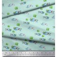 thumbnail image 2 of Soimoi Green polyester Crepe Fabric Tree & Rhinoceros Animal Print Fabric by Yard 52 Inch Wide, 2 of 5