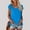 Blue, variant on TYGHBN Women's Summer Fashion Casual V Neck Low Neckline Short Sleeved Solid Color Printed Loose T Shirt Top Women S T Shirts Women Loose Fit Athletic Tops Ladies Long Sleeve T Shirt Valentines Day