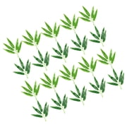 HOMEMAXS 60 Pcs Plastic Bamboo Leaves Fake Artificial Large Simulation Green