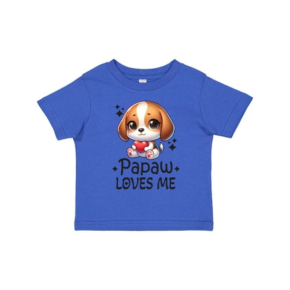 Inktastic Papaw Loves Me Grandchild Puppy Boys or Girls Toddler T-Shirt