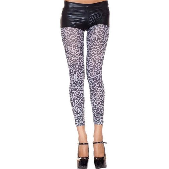 Music Legs Women's Leopard Print Footless Thigh High Leggings; Leopard 35805-LEOPARD