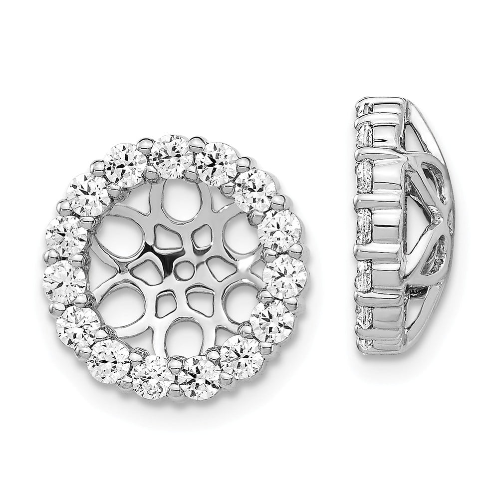GemApex 14K White Gold Earring Jackets & Enhancers Women'S Diamond