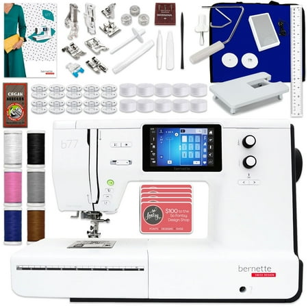 bernette B77 Deco 500 Stitches Sewing Machine with Deluxe Embroidery Bundle