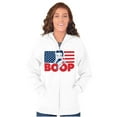 thumbnail image 4 of Betty Boop American Flag Patriotic Women Plus Size Zipper Hoodie Brisco Brands 3X, 4 of 5