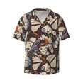 thumbnail image 2 of Lsque Vector Butterflies print Men's Cuban Collar Short Sleeve Shirt Summer Beachwear Casual Button Down Fashionable Vacation Leisure Shirt-4X-Large, 2 of 7