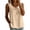 Khaki, variant on Scoop Neck Lace Collared Tank Tops Solid Color Cotton Sleeveless Button Down Loose Fit Lightweight Casual Tops for Women White M