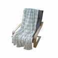 thumbnail image 4 of Vintage Blue Soft Flannel Fleece Throw Blanket, Vertical Geometric Dots Pattern Decreasingly Flowing down in Order, Cozy Plush for Indoor and Outdoor Use, 50" x 60", Pale Blue and White, by Ambesonne, 4 of 6