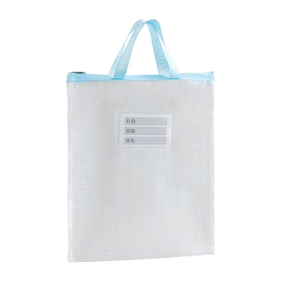 Yunuuuoa Heavy Duty Clear Document Organizer with 180 Degree Opening for Art Supplies and Test Papers, Transparent File Storage Tote with Handle, Durable Portfolio Bag for and Office Use