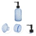 thumbnail image 5 of Unique Bargains 1 Pc Cylinder Argyle Soap Dispenser 13.53oz Blue Black, 5 of 6