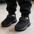 thumbnail image 7 of pwidon Toddler Velcro Strap Sneakers Breathable Knit Mesh Non Slip Flexible Kids Walking School Shoes Black 23, 7 of 7