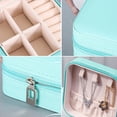 thumbnail image 3 of Plush travel jewelry box manager, small travel jewelry box, portable jewelry box travel mini storage manager portable storage boxTiffany Blue, 3 of 5