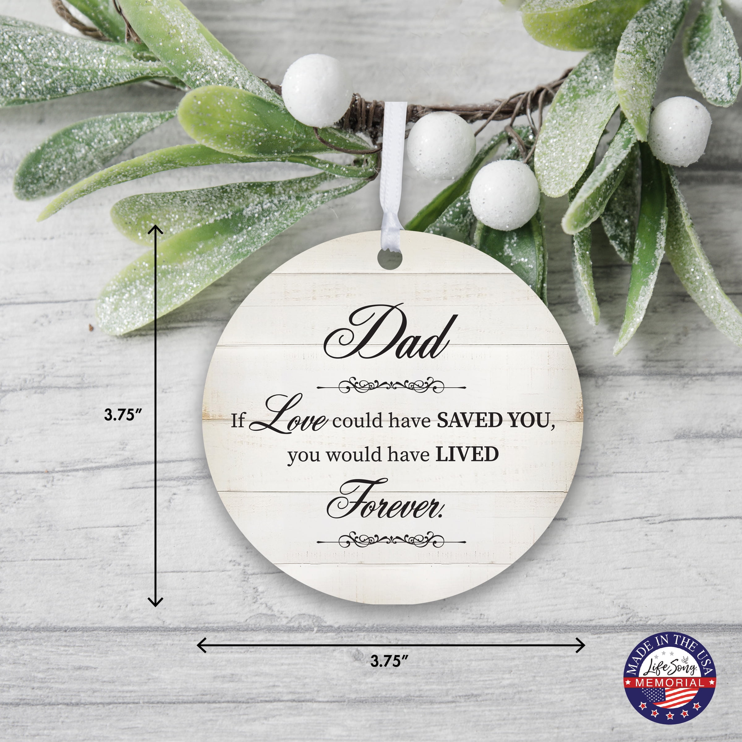 Fishing Dad White Ornament With Inspirational Message Gift Ideas - I C -  LifeSong Milestones