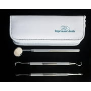 Dental Kit with Surgical Grade Tools Tarter Scraper, Toothpick, Mouth Mirror for Teeth Cleaning and Oral Hygiene
