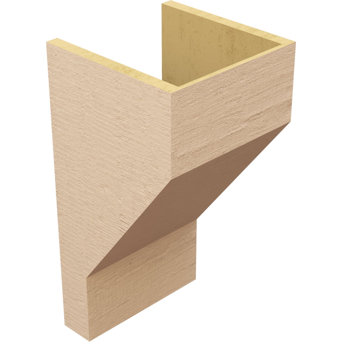 12"W x 12"D x 24"H Wide Clemmons Rough Cedar Woodgrain TimberThane Corbel, Primed Tan