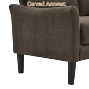 Aukfa 56 Small Sofa Couch Comfy Loveseat Sofa Mid Century Modern Sofa for Living Room Bedroom, Gray Brown