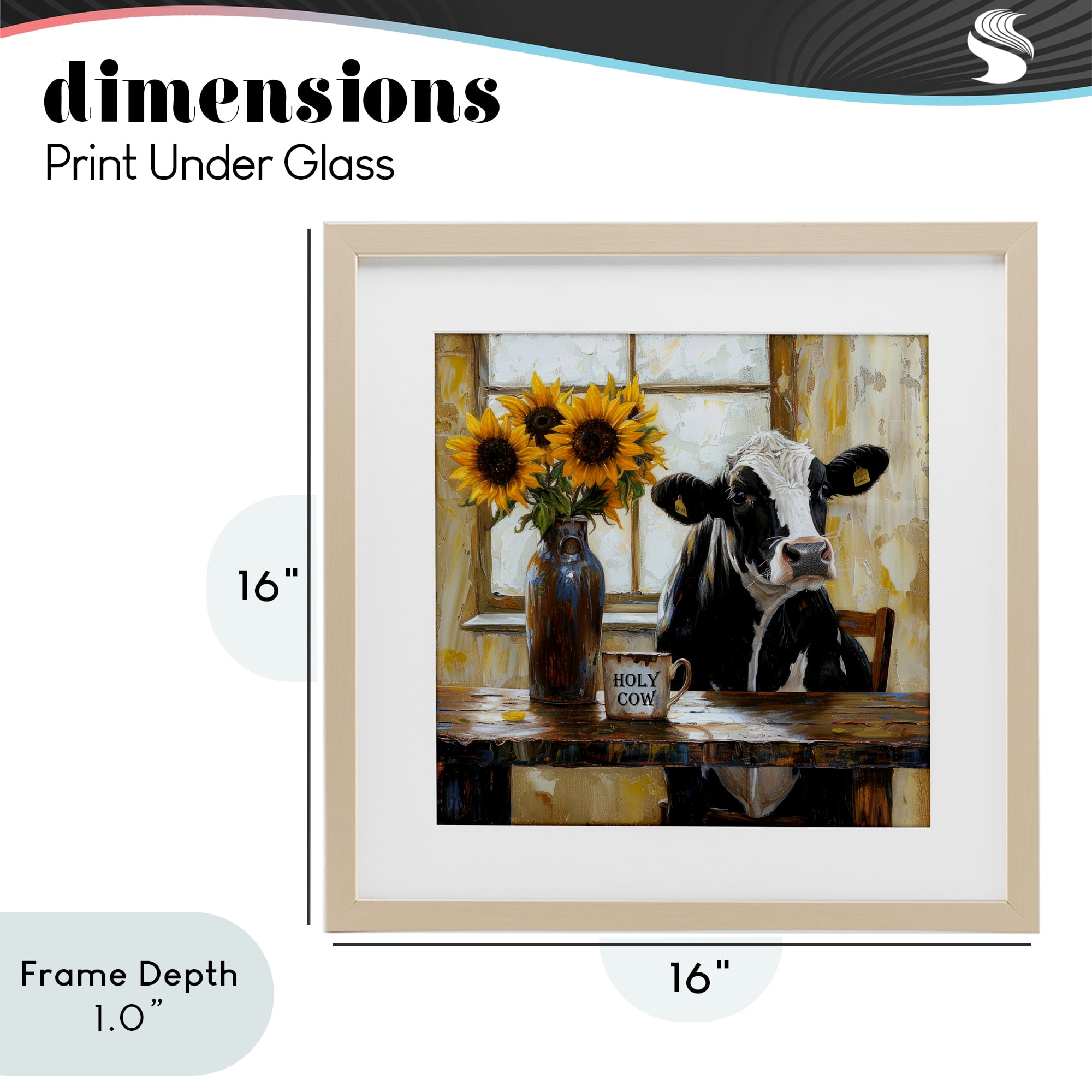 Stupell Industries Holy Cow Rustic Farm Table Birch Framed Print Under Glass, design by Tina LeCour