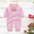 thumbnail image 4 of Sngxgn Baby Boys Ruffle Bodysuit Solid Long sleeved Onesie Casual Plain Blouse Romper(I,66), 4 of 4