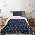 thumbnail image 3 of Ambesonne Dark Blue Quilted Bedspread Set 2 Pcs, Navy Inspired Pattern, Twin Size, Dark Blue and White, 3 of 6