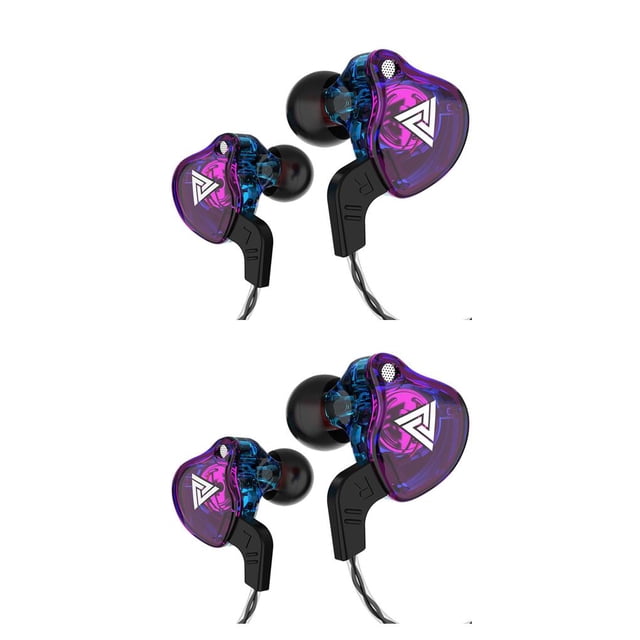 Sidaley Auriculares con cable en el oído, auriculares deportivos con sonido estéreo, reproducción de música, videojuegos, MP4, Violeta 2piezas