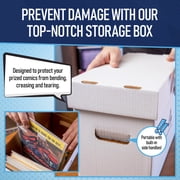 Premium Comic Book Storage Boxes | Short Cardboard Comic Book Box. Thick White Comic Box. Comic Storage Box for 150-175 Books. Comic Book Storage Case/Bin to Showcase Collectibles. (3 Pack)