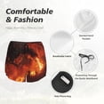 thumbnail image 4 of Balery Fiery Dragons Castle Attack Pantalones cortos deportivos para mujer con forro y dos bolsillos, elásticos, para entrenamiento, gimnasio, yoga-Small, 4 of 7
