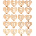 thumbnail image 2 of 20pcs 1-20 Wooden Numbers with Holder Base Heart Shape Numbers for Wedding Decoration, 2 of 3