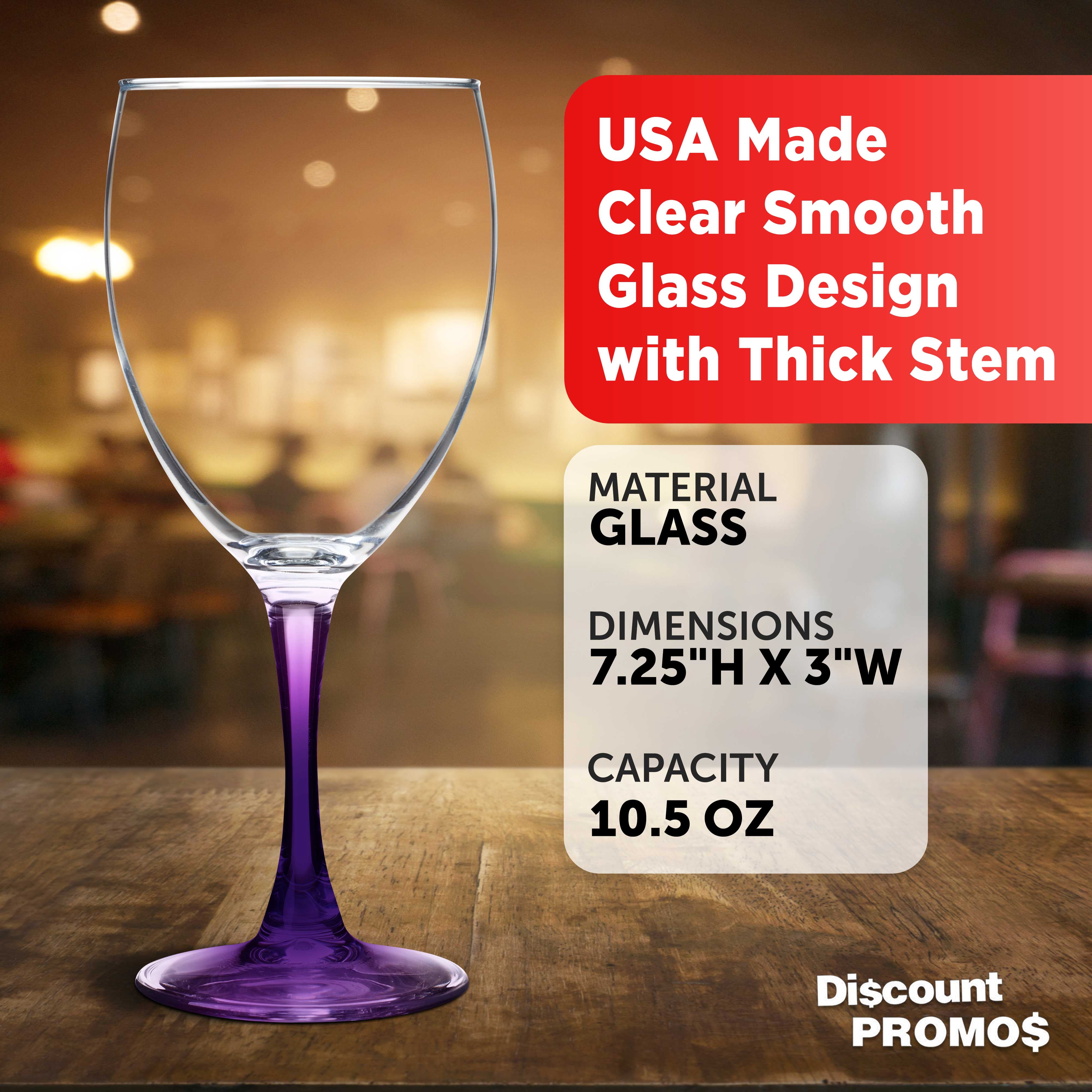 Nuance Wine Glasses by ARC 10.5 oz. Set of 10, Bulk Pack - Restaurant Glassware, Perfect for Red Wine, White Wine, Cocktails - Purple