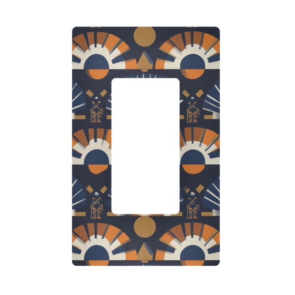 Yayeee Rocker Switch Wall Plate 1-Gang 4.6"x2.9" Home Decorative Outlet Cover, Art Geometric Pattern