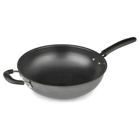 Supor Carbon Steel Wok, 12.6 in, Traditional Deep-Bowl Iron Wok, Metal Utensil Safe