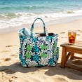 thumbnail image 5 of BiFandian Small Beach Tote Bag for Women, Waterproof Sandproof Canvas Beach Bag with Durable Zipper Pockets, Summer Lightweight Beach Tote for Travel, Vacation, Pool, Gym, Shopping and Daily Errands, 5 of 6