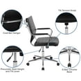 thumbnail image 4 of Merrick Lane Black Mid-Back Faux Leather Home Office Chair With Pneumatic Seat Height Adjustment And 360° Swivel, 4 of 15