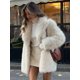 thumbnail image 2 of HH TRAF Abrigo tipo cárdigan de manga larga con efecto de piel sintética para mujer, abrigo holgado de invierno con bolsillos para la calle, 2 of 4