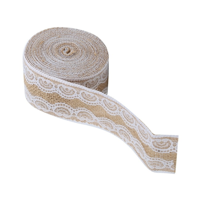 Burlap Lace Ribbon, Burlap Ribbon 2.0 X 2.0In Practical for Wedding for Party for DIY for Home Middle Straight Lace,Small Lace,Lace On Both Sides