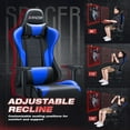 thumbnail image 5 of Homall Gaming Chair Office Chair High Back Racing Computer Chair PU Leather Adjustable Seat Height Swivel Chair Ergonomic Executive Chair with Headrest, Blue, 5 of 8