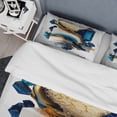 thumbnail image 4 of Designart "Contemporary Geode Abstraction" Animals Bedding Covert Set - Abstract Marble Gold Abstract Bed Set With 1 Sham, 4 of 6