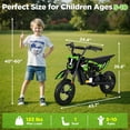 thumbnail image 3 of Wisairt 36V Kids Electric Dirt Bike, 15.5 mph High-Speed Electric Motorcycle Ride on Dirt Bike for Kids Aged 5-10, 133 lbs Max Load, 10-mile Range, Waterproof Seat, Twist Grip Throttle, Green, 3 of 10
