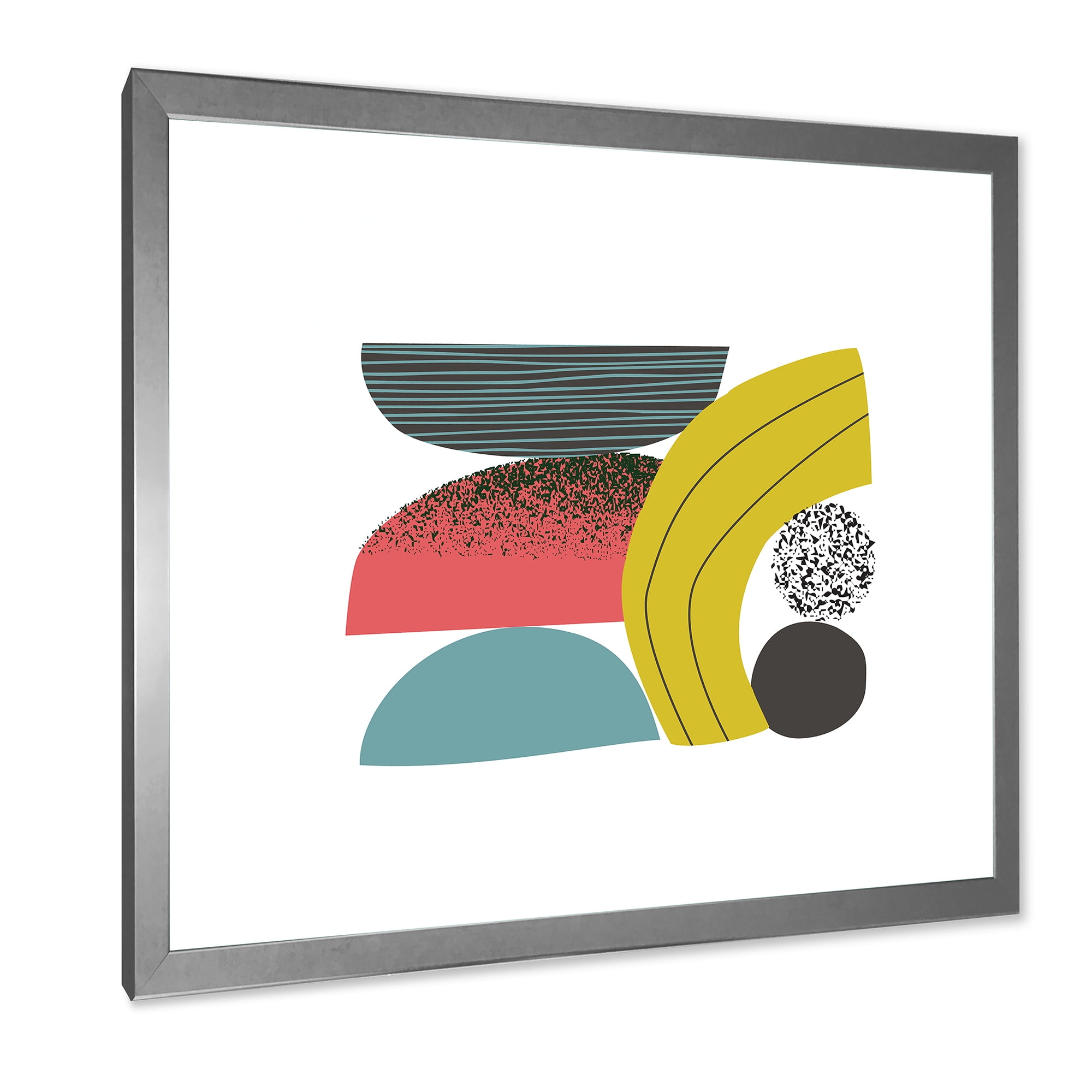 Designart 'Abstract Colorful Geometric Art Collage II' Modern Framed Art Print