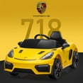 thumbnail image 3 of Porsche 718 12V Power Kids Ride on Car with Remote Control, Kids Electric Car to Drive, Toddler Car with Bluetooth/MP3/Lights, Gift for Boys Girls Aged 3-5, Yellow, 3 of 9