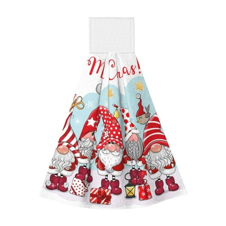 

Wukai Christmas Print Kitchen Towels Quick Dry Washcloths Coral Velvet Dishtowels Multipurpose Reusable Cloths Soft Tea Absorbent Cleaning Cloths