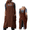 Brown, variant on longantii Women's Pinafore Apron Cross Back Apron with Pockets Cotton Linen Apron Dress Plus Size Brown L