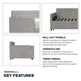 thumbnail image 2 of DHP Oxford Upholstered Twin Daybed and Twin Trundle Set, Light Gray Velvet, 2 of 9