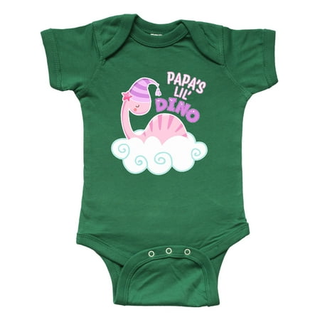 

Inktastic Papa s Lil Dino with Cute Pink Baby Dinosaur Gift Baby Boy or Baby Girl Bodysuit