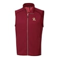 thumbnail image 2 of Men's Cutter & Buck Heather Red Frisco RoughRiders Mainsail Sweater-Knit Full-Zip Vest, 2 of 3
