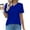 Dark Blue, variant on Crew Neck Womens Tops Solid Short Sleeve Brown Pleated Pullover Casual T-Shirts Tees for Women