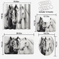 thumbnail image 2 of Horse 4 Pcs Shower Curtain Set Couple Wild Animal Wildlife Decor Farmhouse with Toilet Lid Cover and Bath Mat, Waterproof Shower Curtain with 12 Hooks, 72x72 Inch, 2 of 4